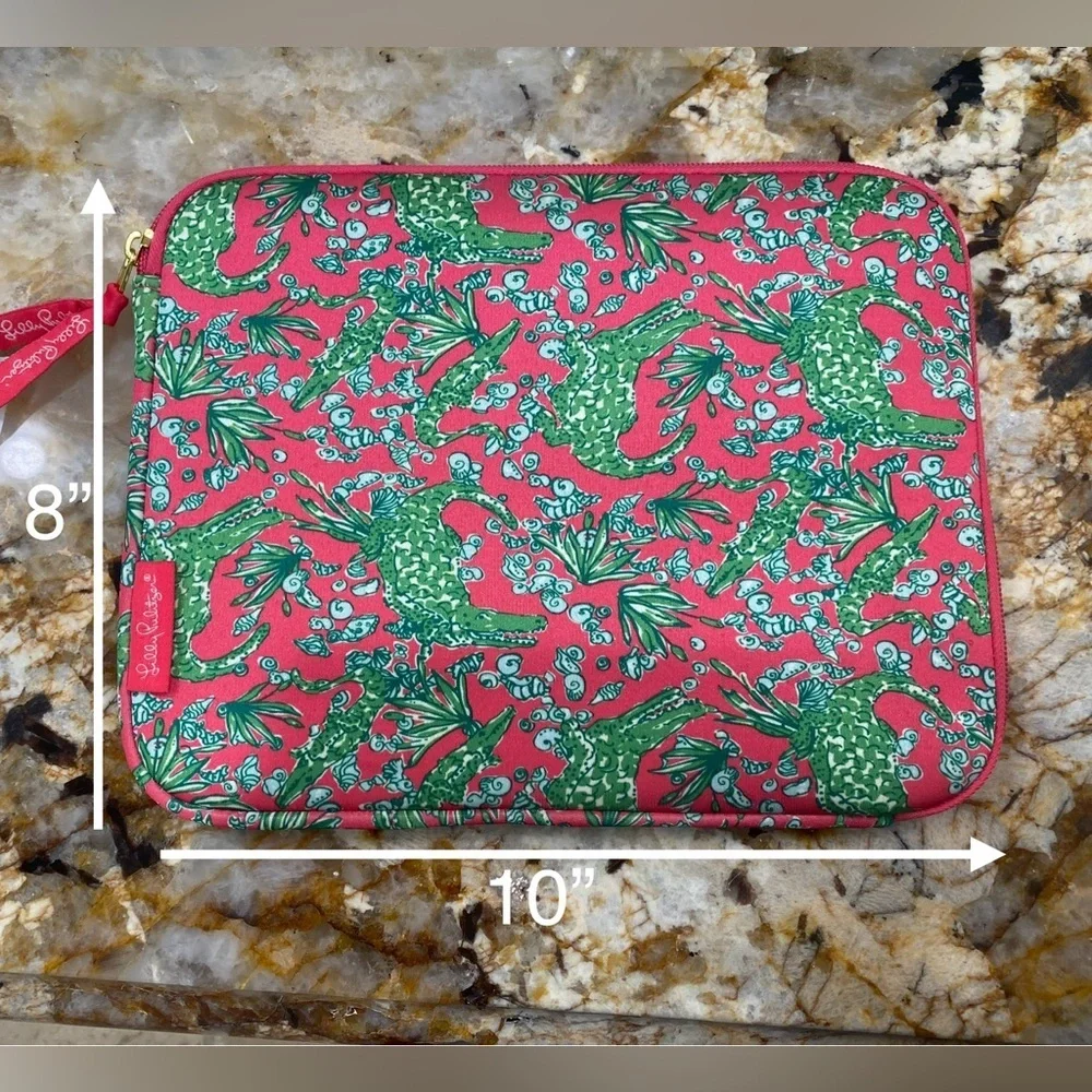 Lilly Pulitzer crocodile tablet sleeve pink NWOT